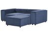 Soffa med schäslong 2-sits modulär manchester blå APRICA_909026