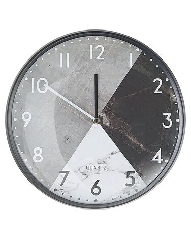 Orologio da parete vetro grigio e nero ø 33 cm DAVOS