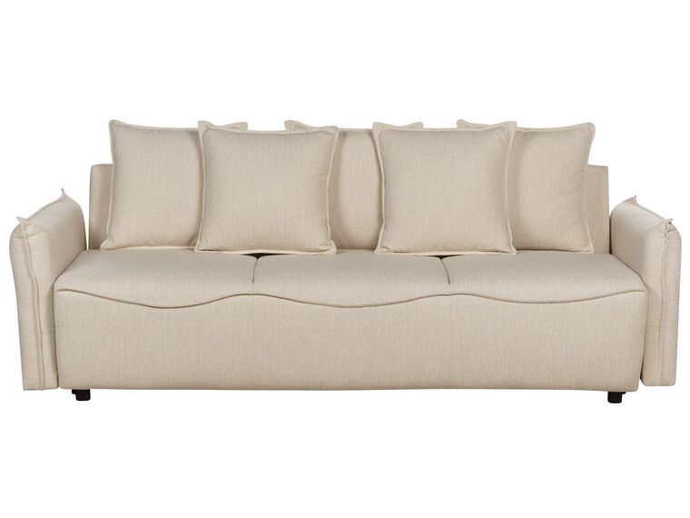 Canapé-lit avec rangement en tissu beige KRAMA_904852