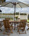 Gartenmöbel Set mit Sonnenschirm (12 Optionen) Akazienholz hellbraun 6-Sitzer MAUI_920208