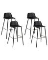 Set of 4 Bar Chairs Black MORA_876343