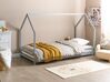 Wooden Kids House Bed EU Single Size Grey APPY_911190