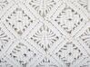 Almofada decorativa em macramé de algodão branco 30 x 50 cm ALATEPE_753366