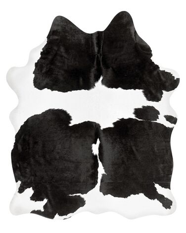 Alfombra de piel de vaca negro/blanco 3-4 m² NASQU