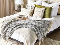 Huopa puuvilla musta/valkoinen 125 x 150 cm CHYAMA