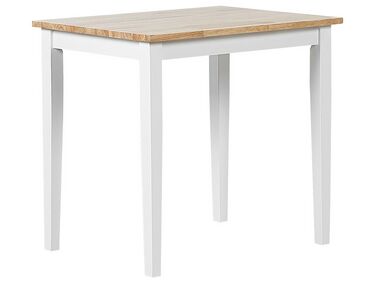 Mesa de comedor de madera de caucho clara/blanco 80 x 60 cm BATTERSBY
