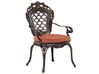 Zestaw ogrodowy metalowy stół i 6 krzeseł brązowy LIZZANO_765526