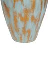 Dekorativ terracotta vase 45 cm blå og guld DIKAJA_850346