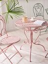 Table de jardin en métal rose ø 70 cm ALBINIA_780784