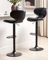 Set of 2 Faux Leather Swivel Bar Stools Black CONWAY II_894611