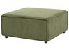 Canapé d'angle à droite 3 places modulable avec ottoman en velours côtelé vert APRICA_895412