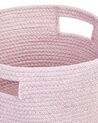 Conjunto de 2 cestas de algodón rosa pastel 20 cm CHINIOT_840461