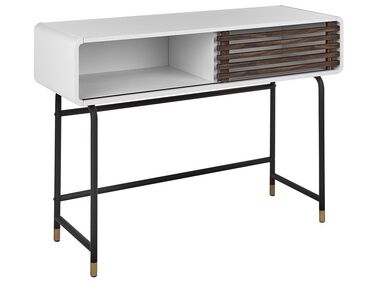 Tavolino consolle bianco e legno scuro 104 x 40 cm RIFLE