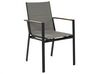 Conjunto de 4 sillas de jardín de metal negro/gris/madera clara BUSSETO_841741