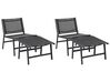 Set di 2 sedie da giardino con poggiapiedi nero MARCEDDI_897081