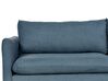 Sofagruppe med fotskammel fløyel blå VINTERBRO_901108
