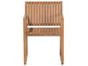 	Conjunto de 8 sillas de jardín de madera de acacia clara con cojines gris/marrón topo SASSARI_867411