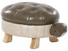 Faux Leather Animal Stool Green TURTLE_783654