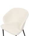 Sæt med 2 hvide MASON-spisebordsstole med boucle-struktur_887249