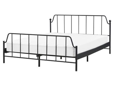 Łóżko metalowe 160 x 200 cm czarne MAURESSAC