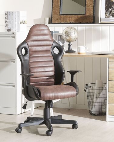 Swivel Office Chair Black with Brown SUPREME
