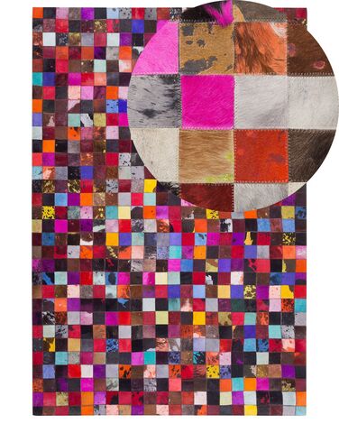 Teppich Kuhfell bunt 200 x 300 cm Patchwork ENNE