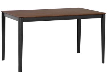 Mesa de comedor madera oscura/negro 135 x 80 cm CEDAR