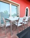 Conjunto de 6 sillas de jardín de metal blanco/plateado VERNIO_901723