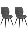 Lot de 2 chaises en tissu gris LISLE_724309