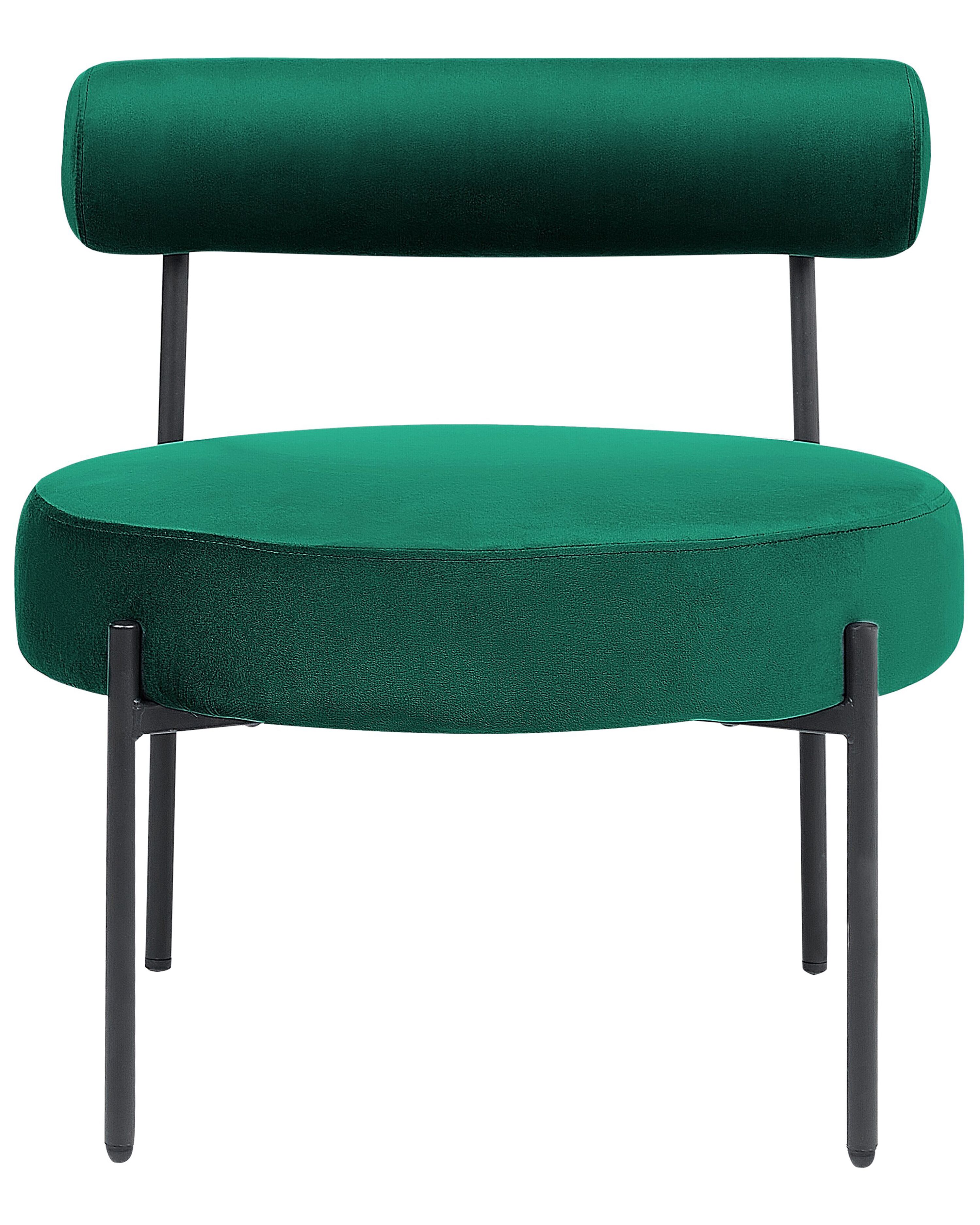 Velvet Accent Chair Emerald Green ALPHA | Beliani.co.uk