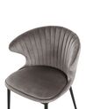 Conjunto de 2 sillas de comedor de terciopelo gris/negro AUGUSTA_767669