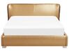 Kožená vodní postel 180 x 200 cm zlatá PARIS_8887