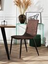 Set of 2 Dining Chairs Faux Leather Brown MONTANA_754495