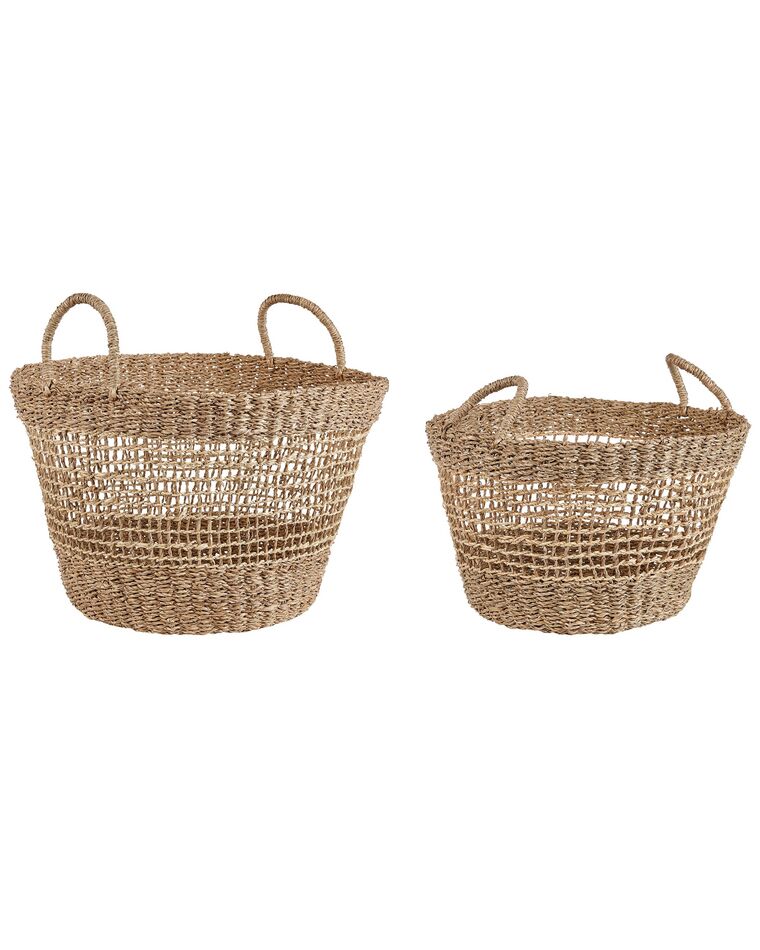 Set of 2 Seagrass Baskets Natural AROWANA_824888