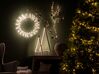 Outdoor LED Hanging Decor Metal Wreath ⌀ 55 cm Silver KOPPELO_829626