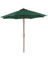 Parasol de jardin en bois avec toile verte ⌀ 270 cm TOSCANA _735584