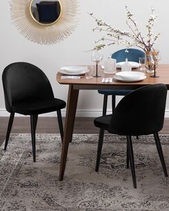 Tuoli sametti musta 2 kpl VISALIA