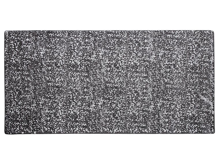 Alfombra de viscosa gris oscuro/plateado 80 x 150 cm ESEL_762547