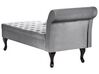Right Hand Velvet Chaise Lounge with Storage Light Grey PESSAC_881799