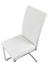 	Conjunto de 2 sillas de comedor de piel sintética blanco crema/plateado ROVARD_792282