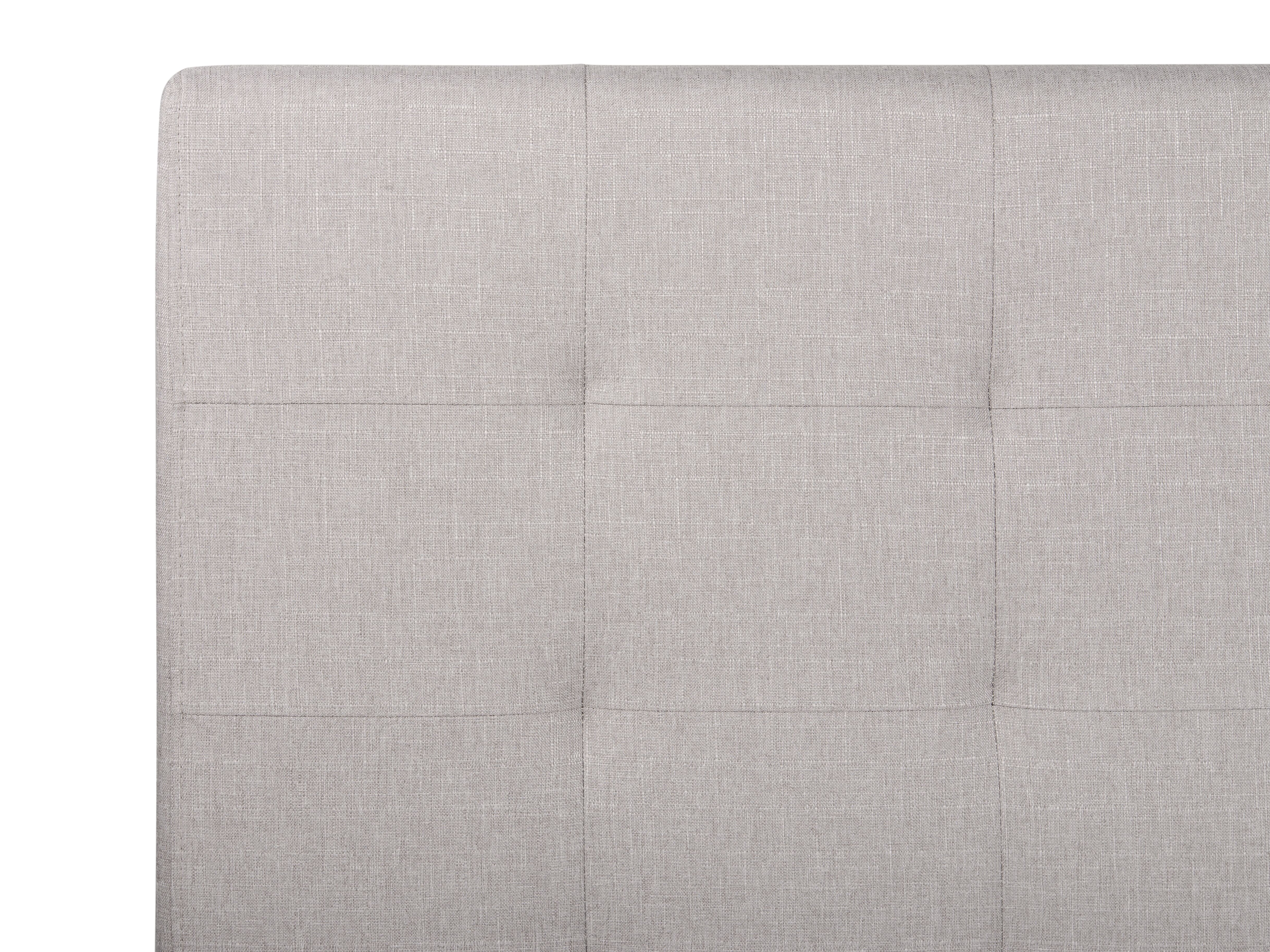 Fabric EU Double Size Bed with Storage Light Grey LA ROCHELLE Beliani.co.uk