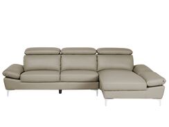 4-istuttava kulmasohva nahka vasenk. ruskeanharmaa FARILA