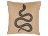 Set of 2 Cushions Snake Motif 45 x 45 cm Beige MANORA_801388
