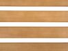 Gartenliege Akazienholz hellbraun Auflage dunkelblau-beige gestreift rollbar JAVA_763110