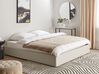 Čalúnená posteľ s úložným priestorom 180 x 200 cm svetlobéžová DINAN_903648