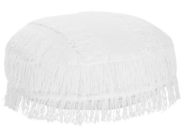 Poduszka podłogowa bawełniana ⌀ 50 cm biała OULAD