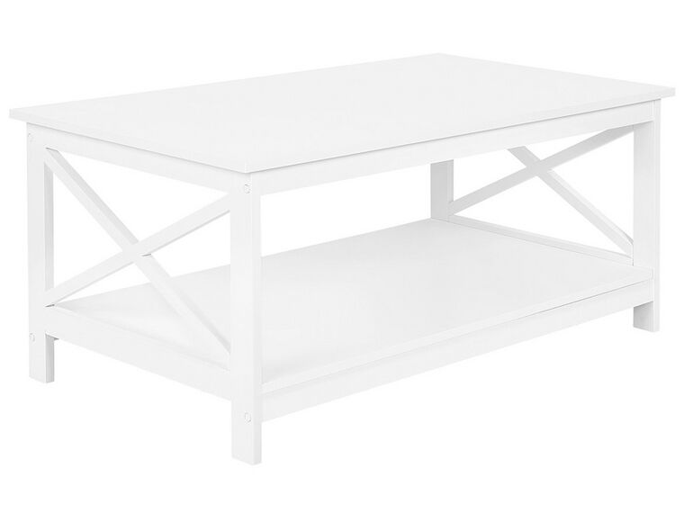 Coffee Table with Shelf White FOSTER_739677