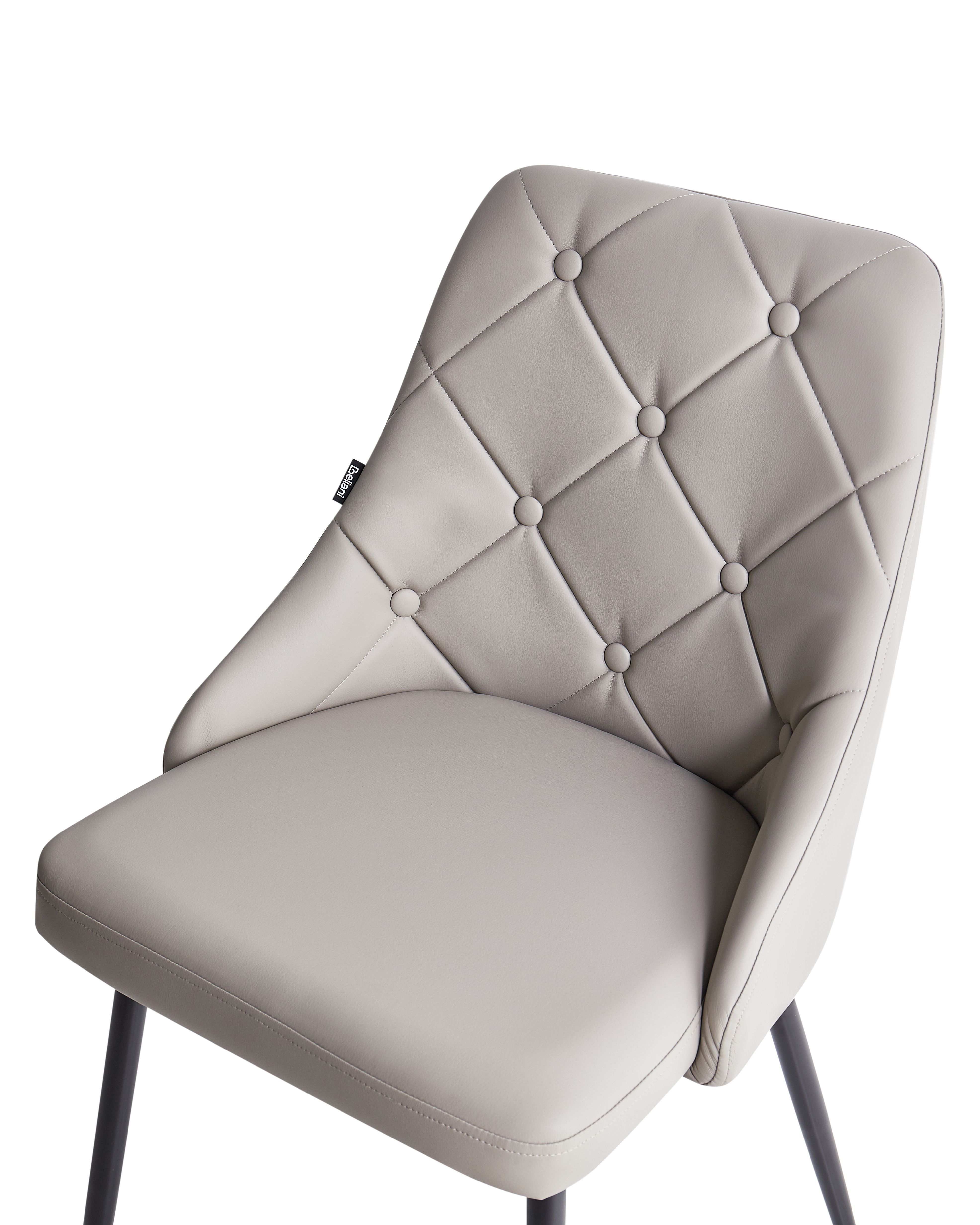 Set of 2 Dining Chairs Faux Leather Grey VALERIE Beliani.co.uk