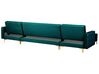 5 Seater U-Shaped Modular Velvet Sofa Teal ABERDEEN_738259