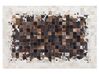 Dywan patchwork skórzany 140 x 200 cm brązowo-beżowy OKCULU_851007